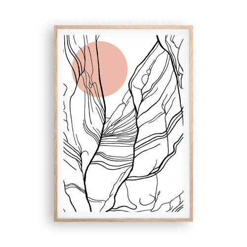 Poster in light oak frame - In a Web of Twigs - 70x100 cm