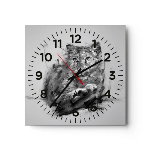 Wall clock - Clock on glass - Yes, I Am Listening - 40x40 cm