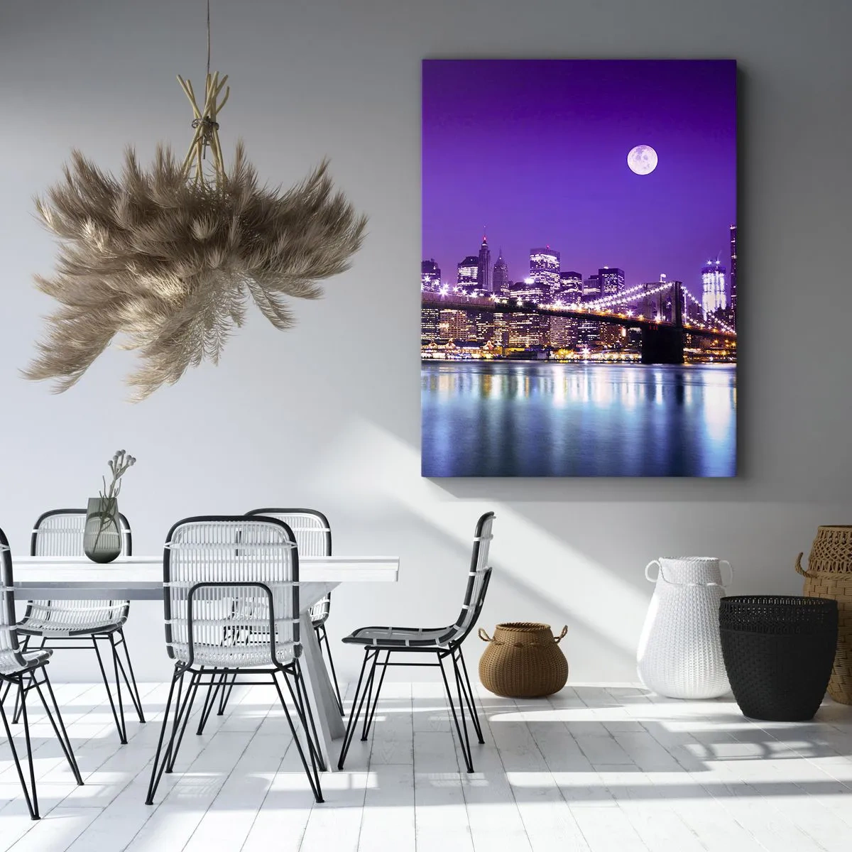 Canvas picture - Big City Lights in Violet - 50x70 cm