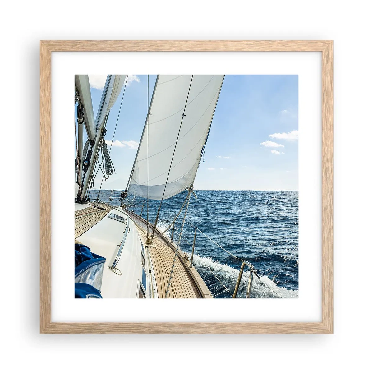 Poster in light oak frame - Ahoy, Adventure - 40x40 cm