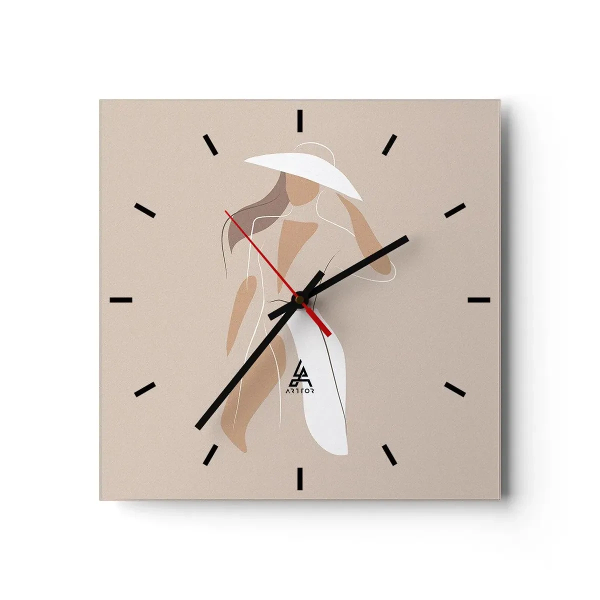 Wall clock - Clock on glass - Fashion Is Fun - 30x30 cm