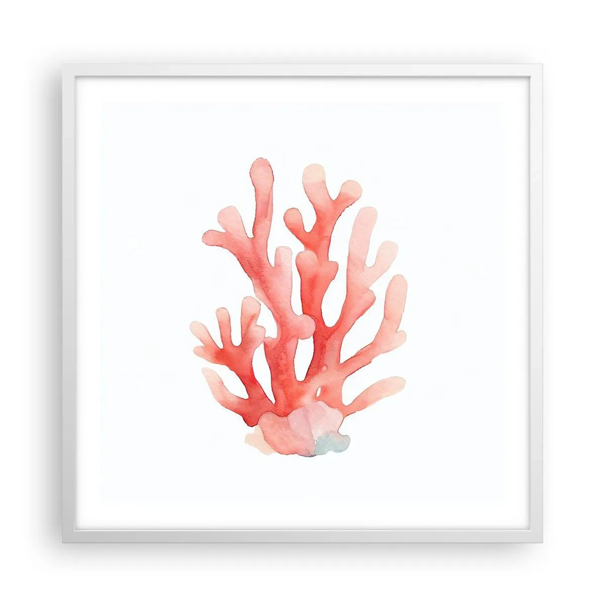 Poster in white frmae - Coral Colour Colars - 60x60 cm