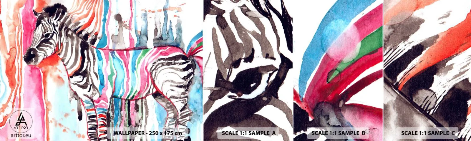 Photo Wallpaper Sample Self-Adhesive Deluxe Sticker - Careless Joke of Nature - Abstraction, Ribs, Graphics - 100x30 cm