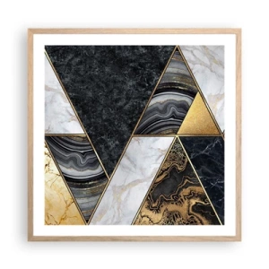 Poster in light oak frame - Stone on Stone - 60x60 cm
