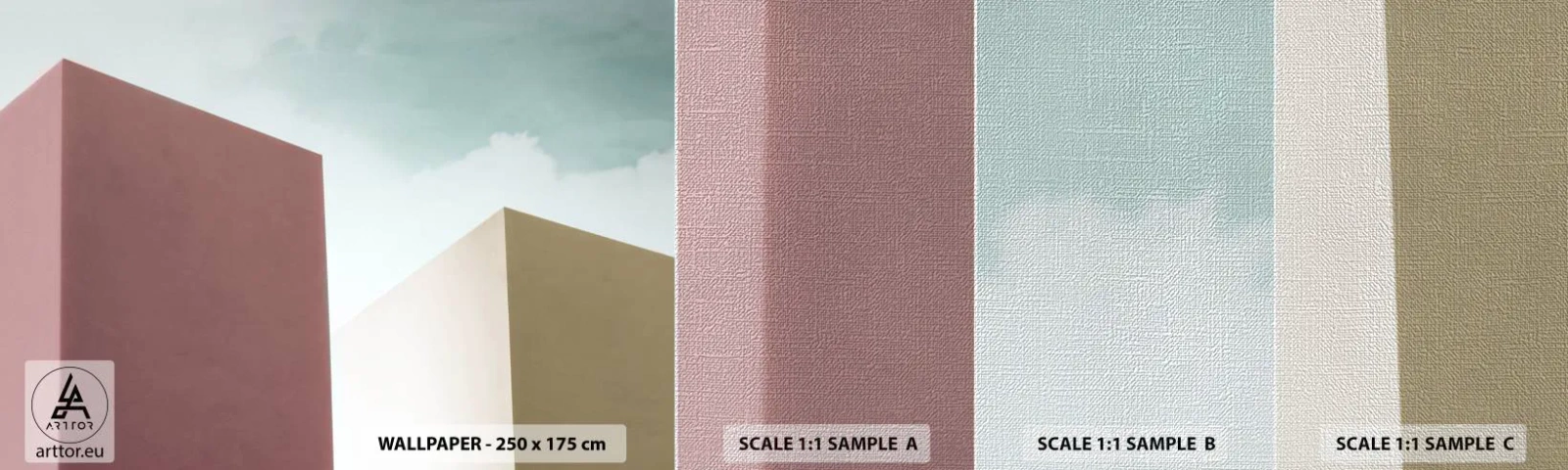 Photo Wallpaper Sample Premium Canvas - Geometry of a Sunny summer - Buildings, Architecture, Three-dimensional - 100x30 cm