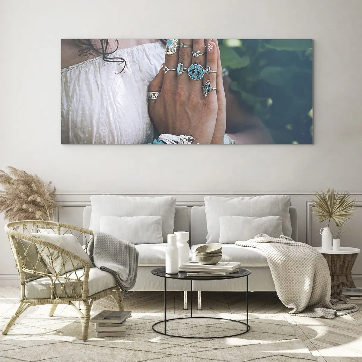 Glass picture - Welcome to the Centre of Wellbeing - 140x50 cm