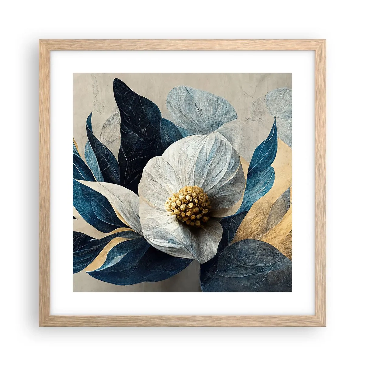 Poster in light oak frame - With a Heart of Gold - 40x40 cm