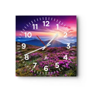 Wall clock - Clock on glass - Smells Strongly of Herbs - 30x30 cm
