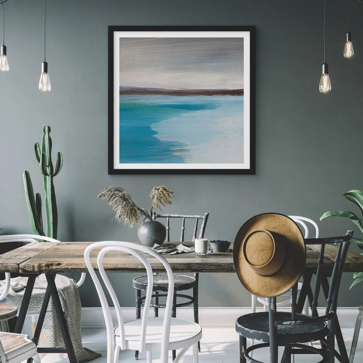 Poster in black frame - Horizontal Landscape - 30x30 cm