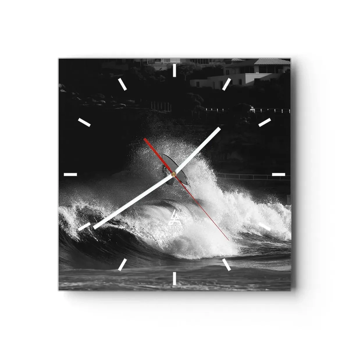 Wall clock - Clock on glass - Challenge Accepted! - 40x40 cm