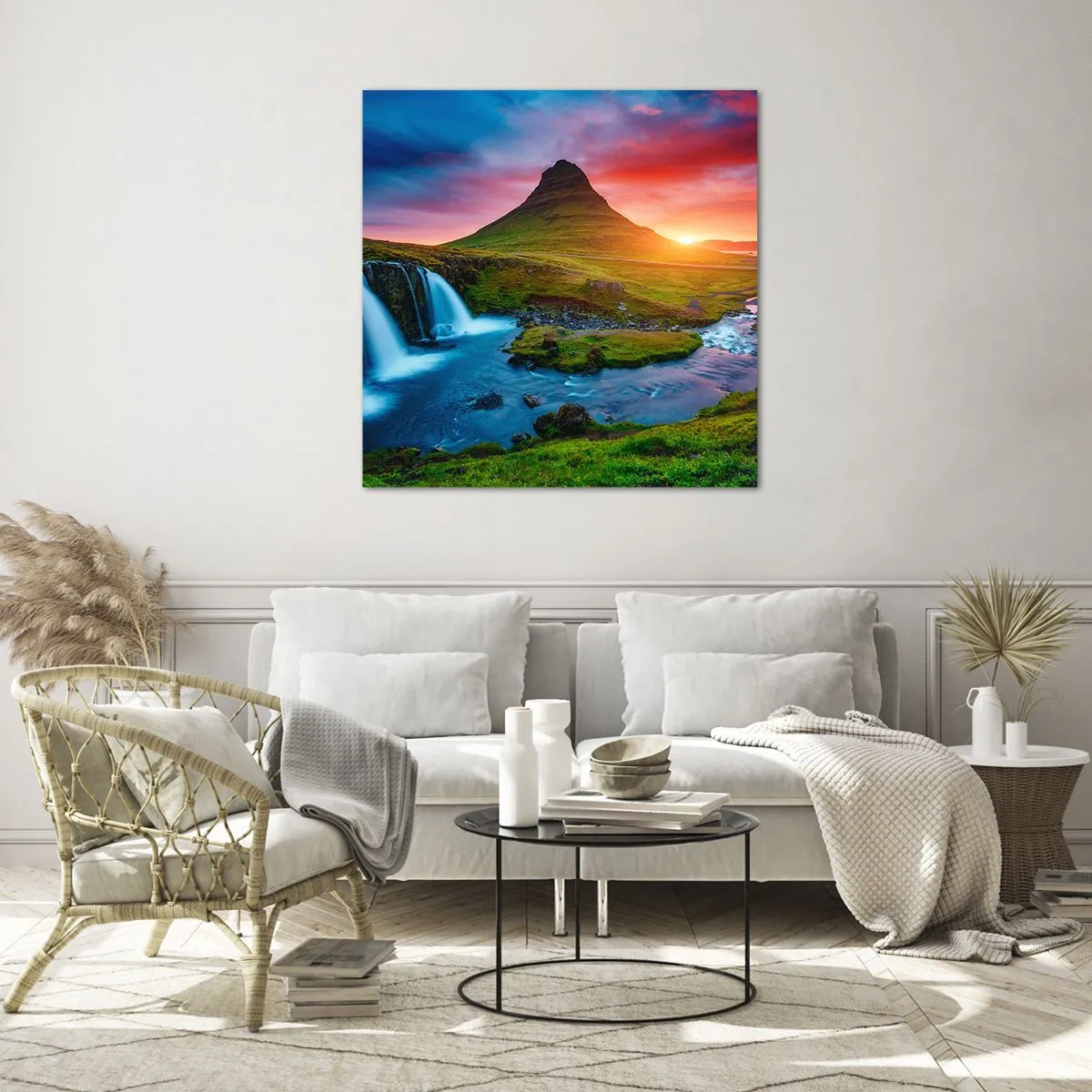 Glass picture - Iceland - Fire and Water - 50x50 cm