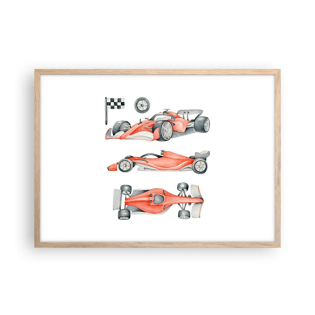 Poster in light oak frame - Race for the Dreams - 70x50 cm