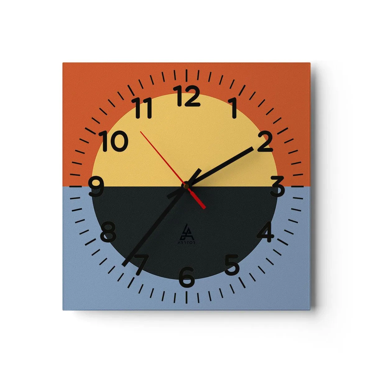 Wall clock - Clock on glass - Composition of Warm and Cool - 40x40 cm