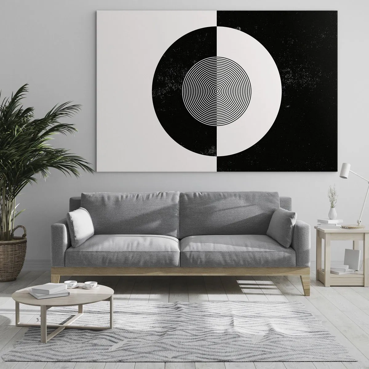 Glass picture - Harmony in Black and White - 120x80 cm