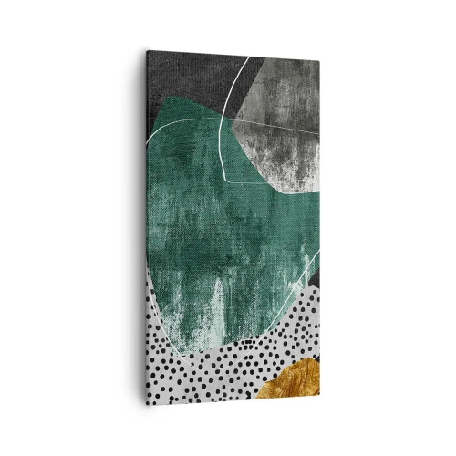 Canvas picture - Colourful Abstract with a Golden Petal - 55x100 cm