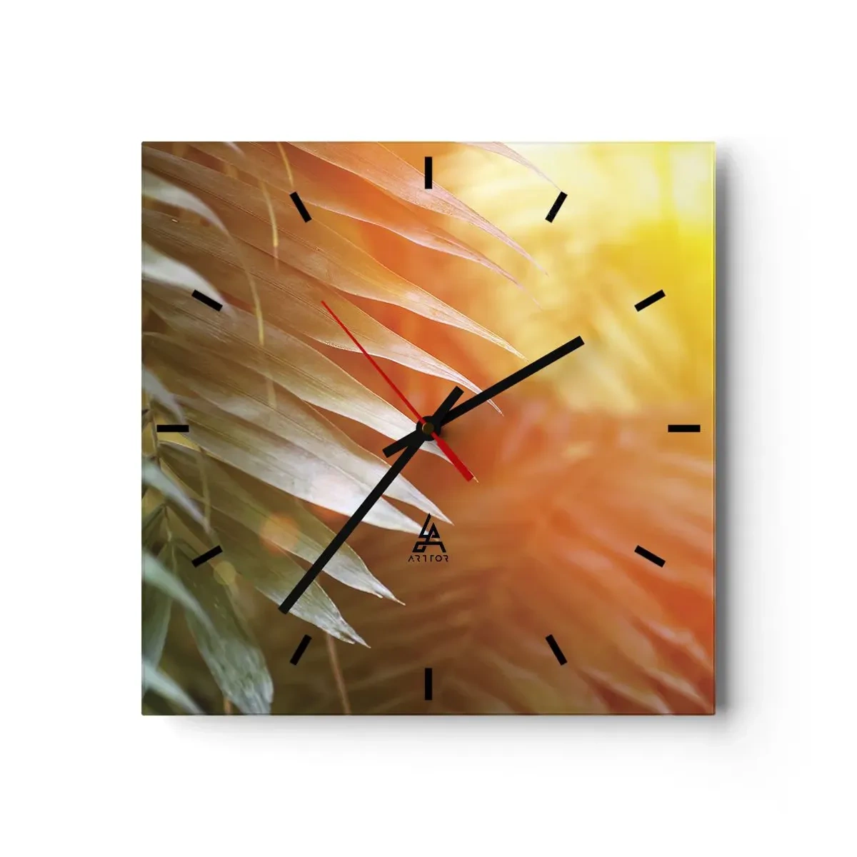 Wall clock - Clock on glass - Morning in the Jungle - 30x30 cm