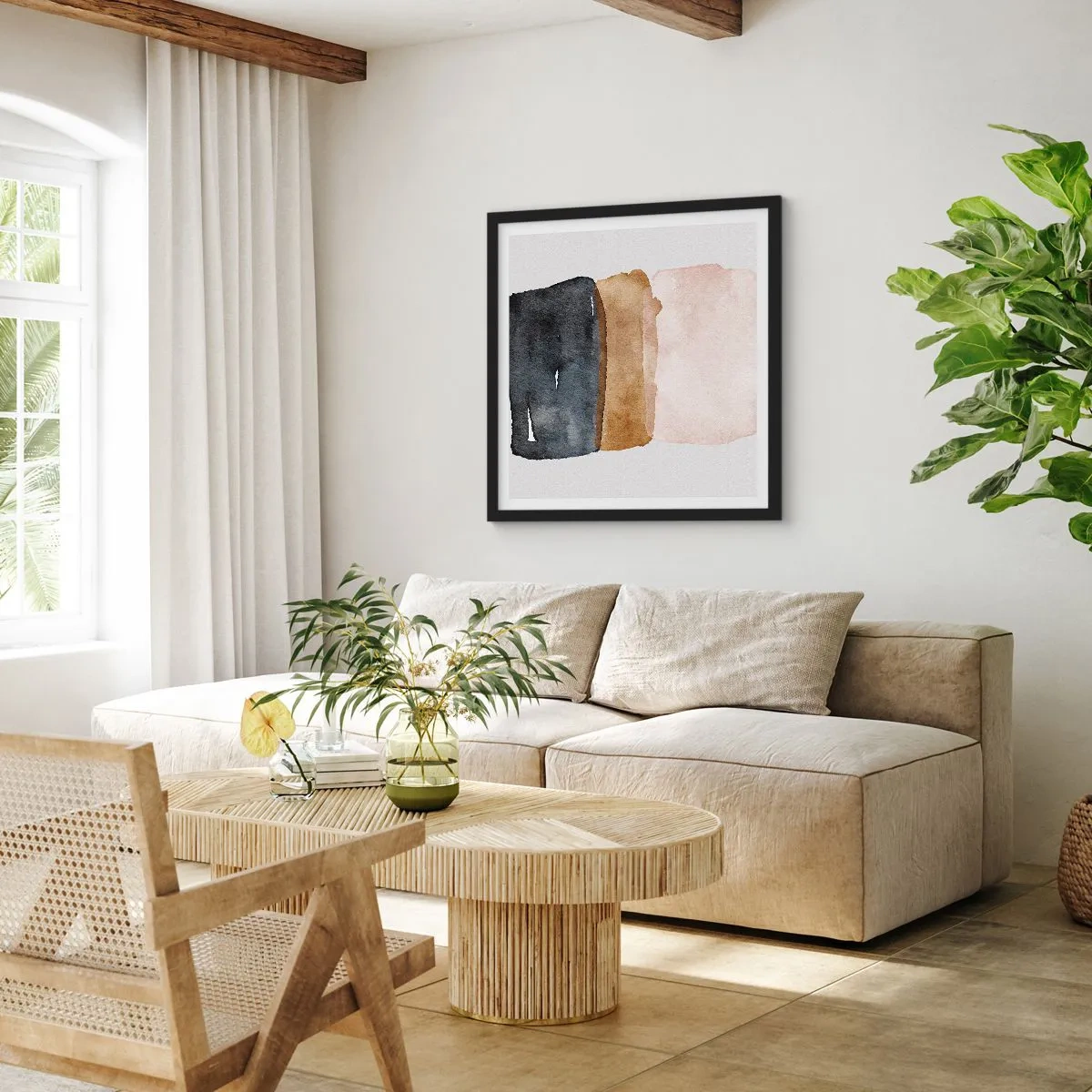 Poster in black frame - Composition of the Colours of the Soil - 60x60 cm