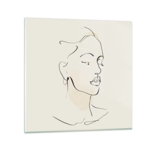Glass picture - With a Decisive Line - 30x30 cm