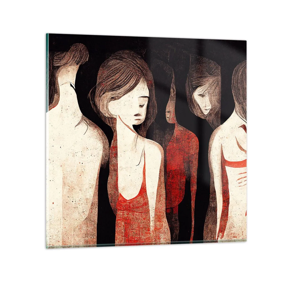 Glass picture - Madonnas from Darkness - 60x60 cm