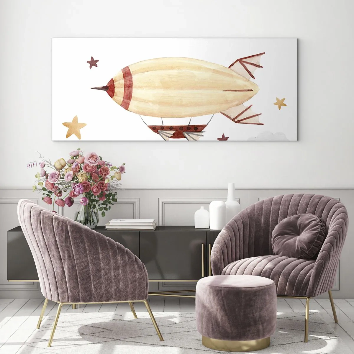 Glass picture - Airship - 100x40 cm
