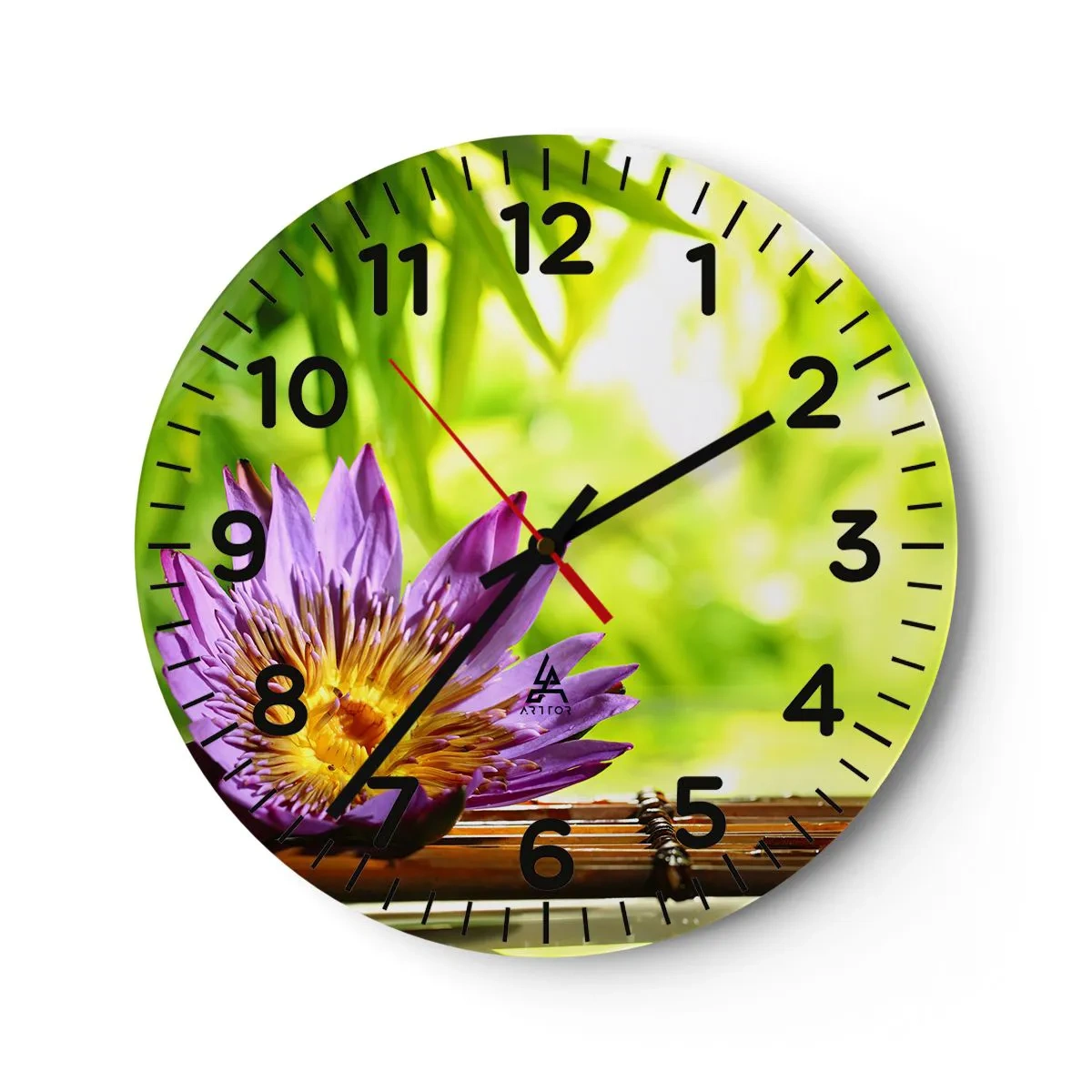 Wall clock - Clock on glass - In the Asian Sun - 30x30 cm