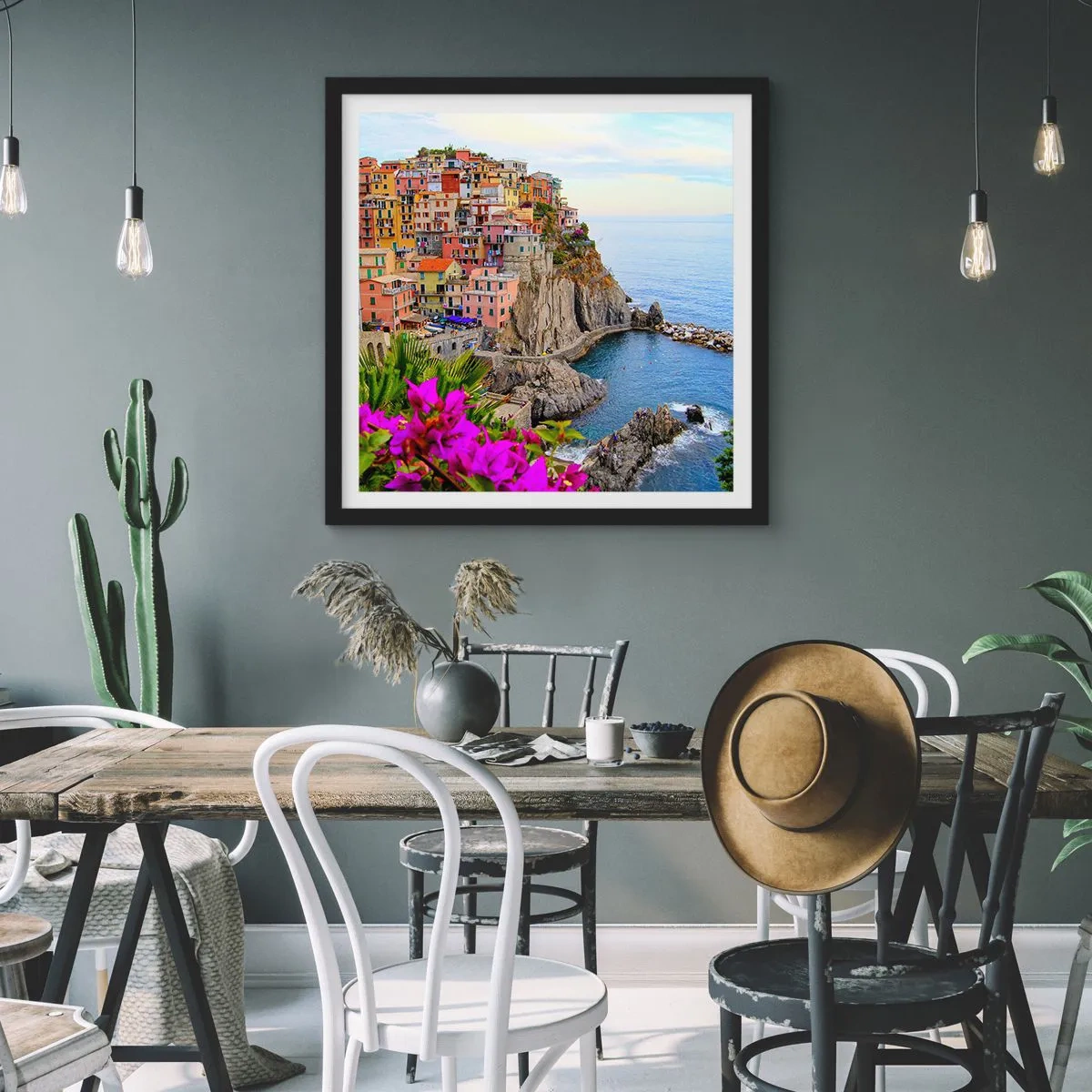 Poster in black frame - Laughing City - 40x40 cm