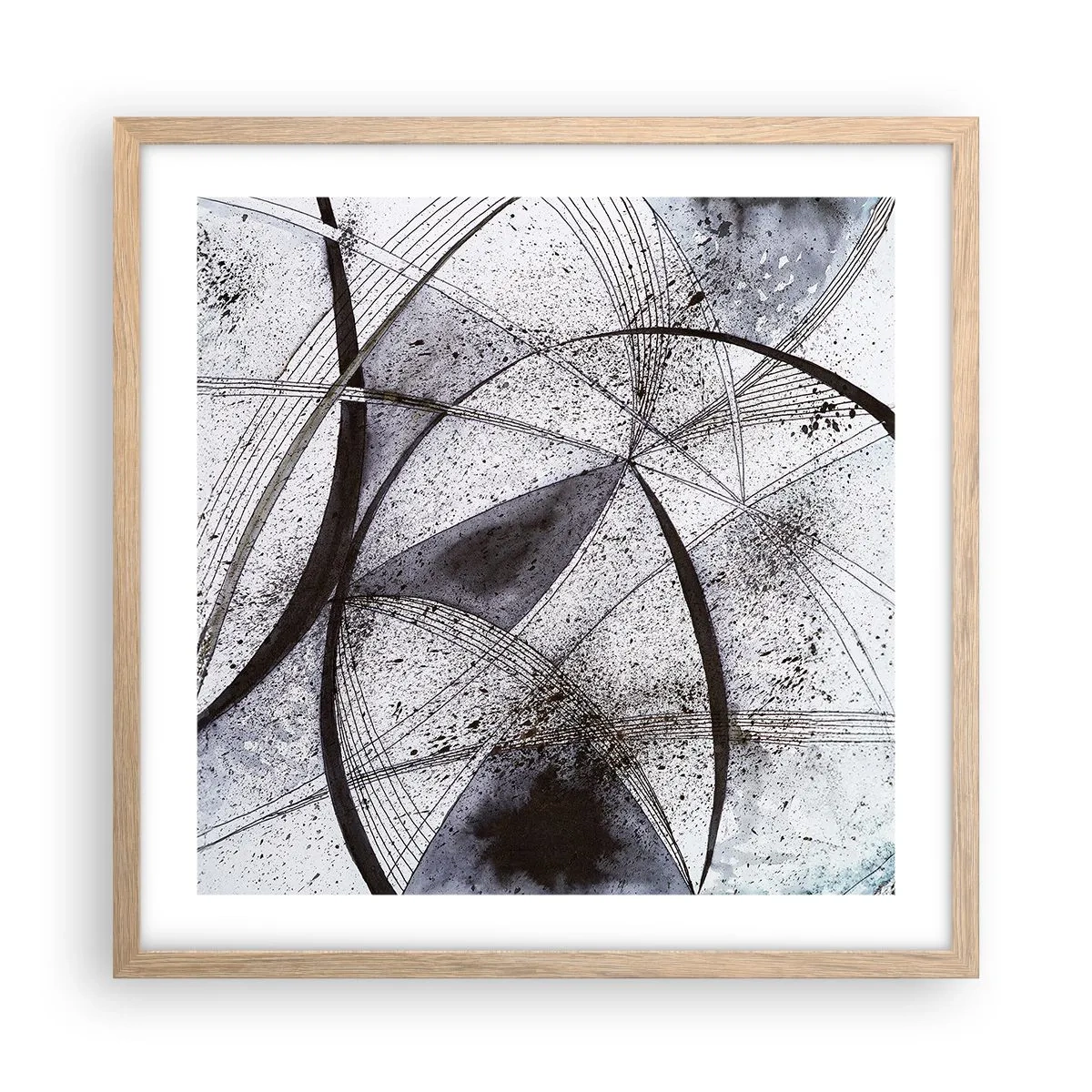 Poster in light oak frame - Futuristic Fantasy - 50x50 cm