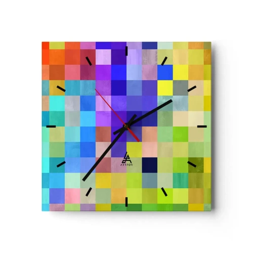 Wall clock - Clock on glass - Each Different, All Equal - 40x40 cm
