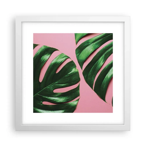 Poster in white frmae - Green Rendezvous - 30x30 cm