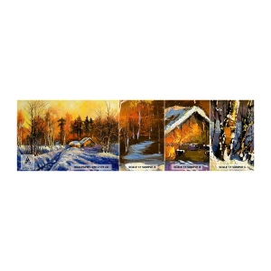 Photo Wallpaper Sample Self-Adhesive Deluxe Sticker - Winter Impression in the Sun - Landscape, Winter, Mountain Cottage - 100x30 cm