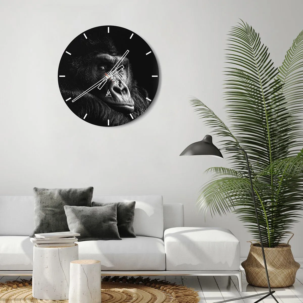 Wall clock - Clock on glass - What Are You Looking At? - 30x30 cm