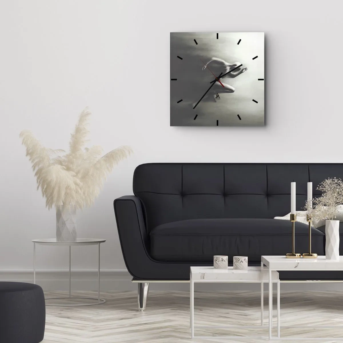Wall clock - Clock on glass - Unstoppable - 30x30 cm