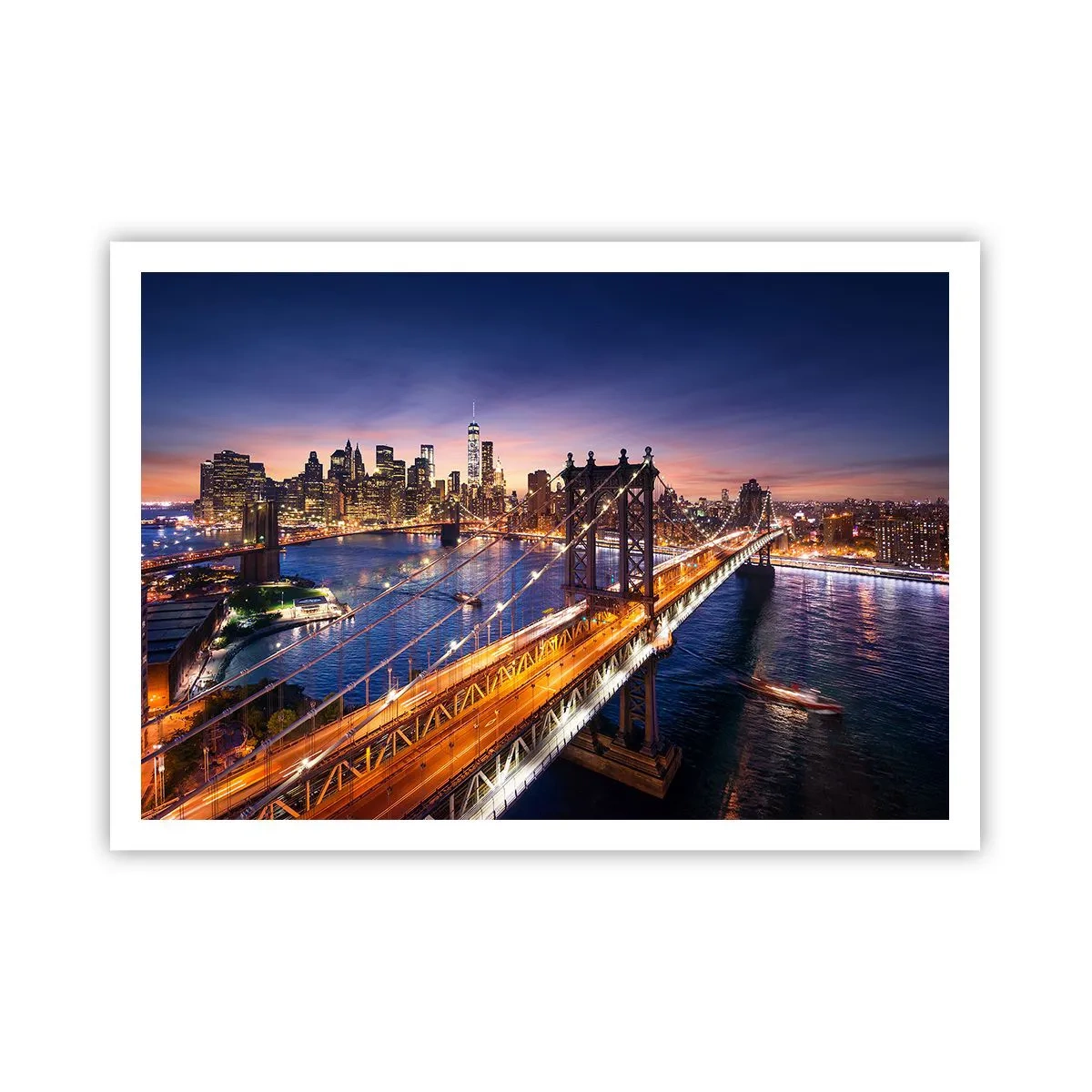 Poster - Down the Illuminated Bridge - 100x70 cm