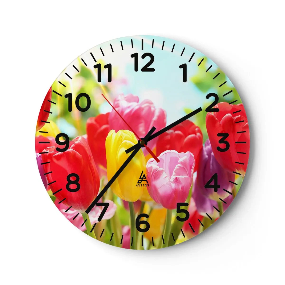 Wall clock - Clock on glass - It is Us, Colour of May! - 30x30 cm