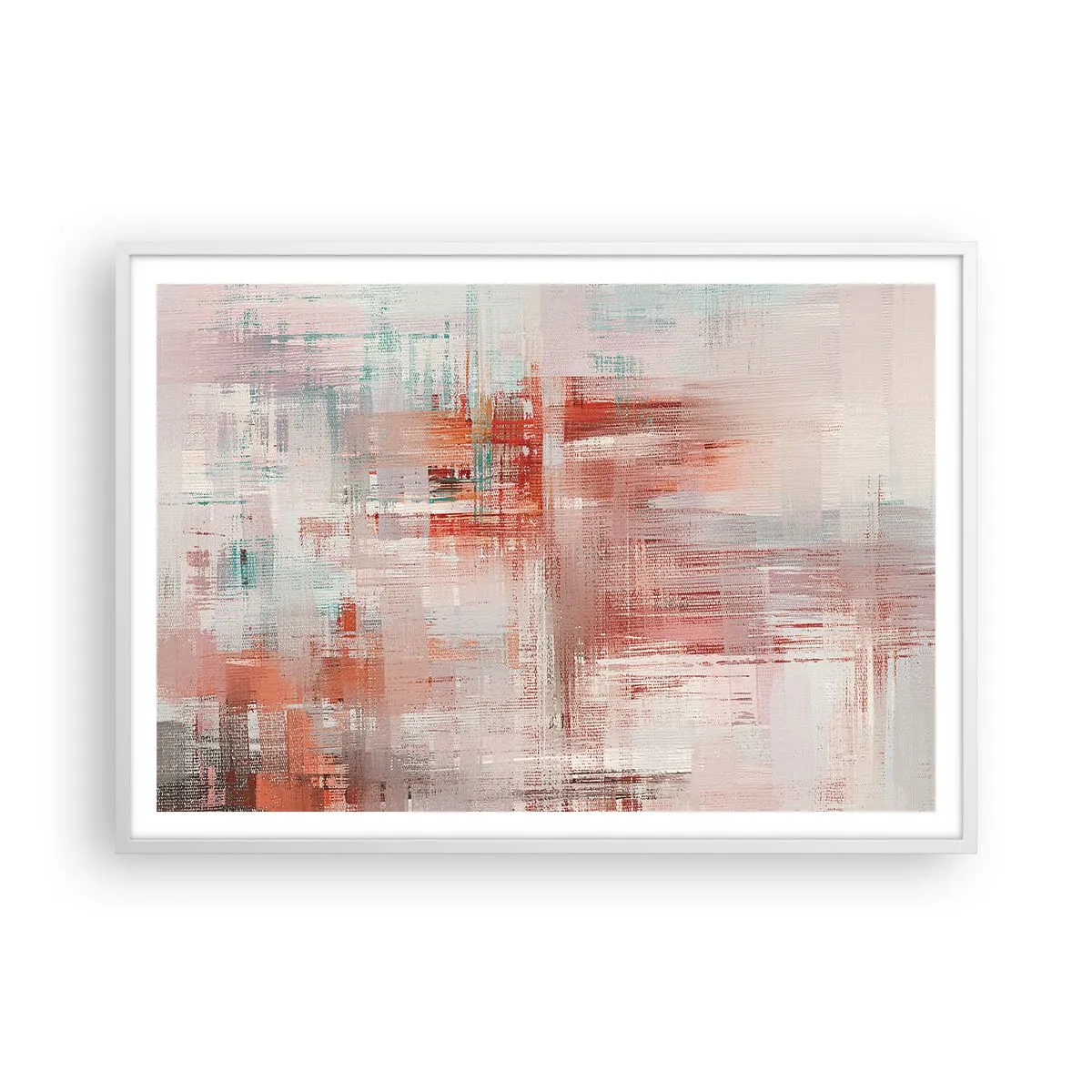Poster in white frmae - Foggy but Pink - 100x70 cm