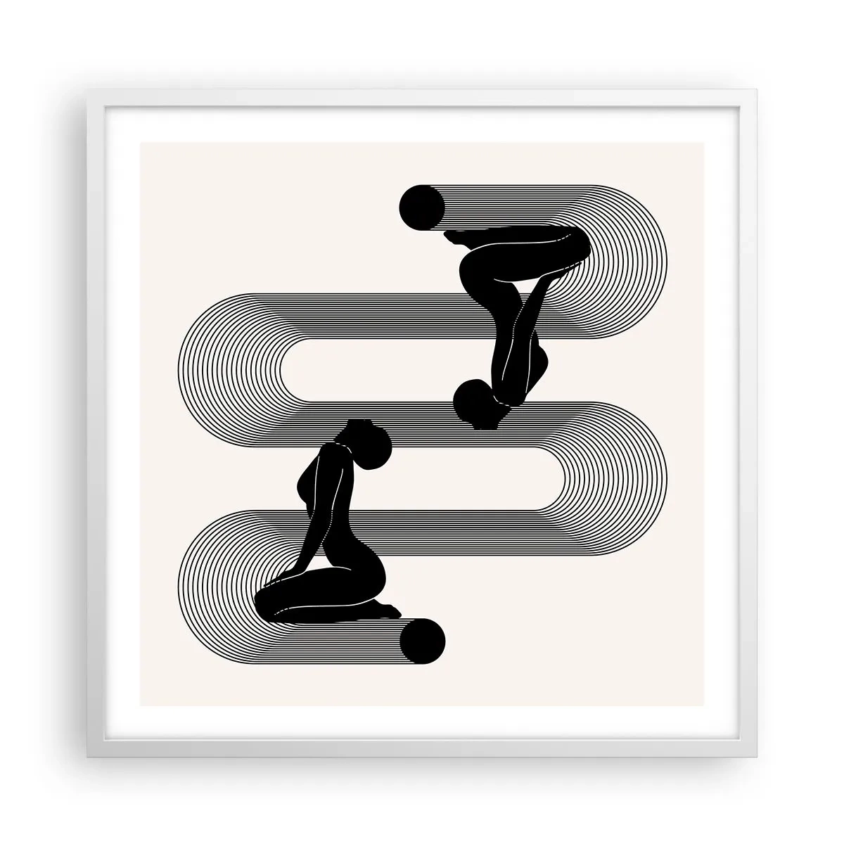 Poster in white frmae - Sensual Symmetry - 60x60 cm