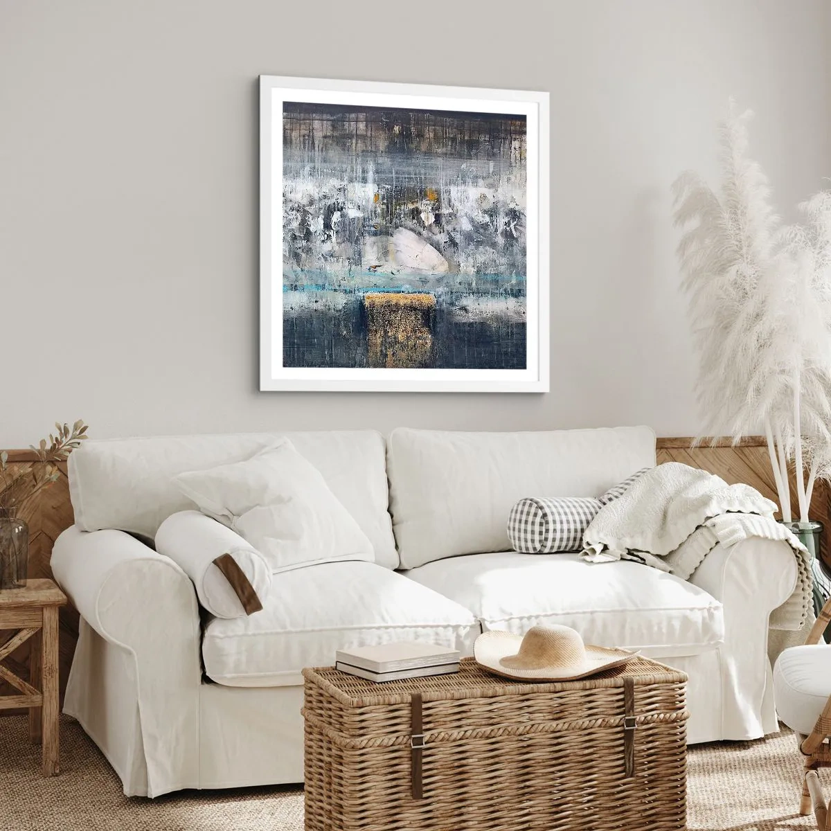 Poster in white frmae - Icy Path - 50x50 cm