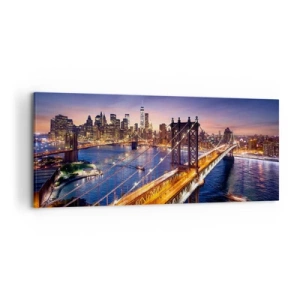 Canvas picture - Down the Illuminated Bridge - 120x50 cm
