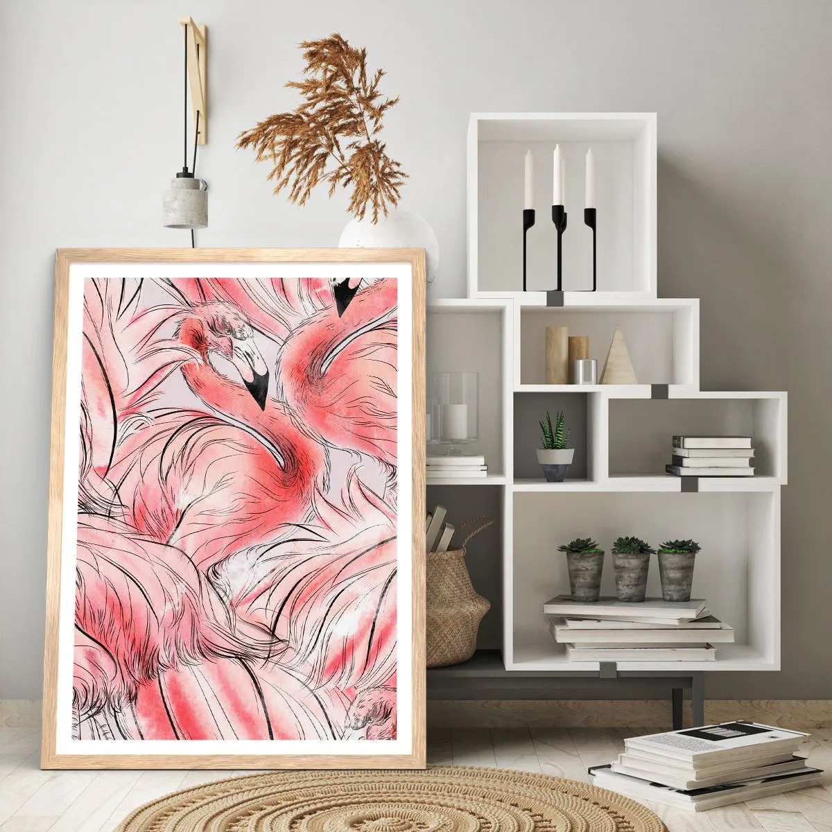 Poster in light oak frame - Bird Corps de Ballet - 61x91 cm