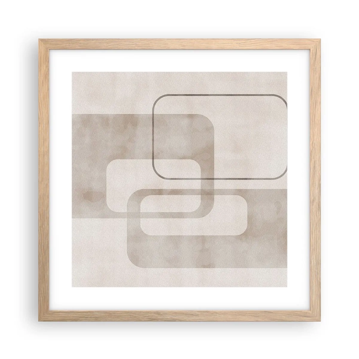 Poster in light oak frame - Geometrical Grout - 40x40 cm