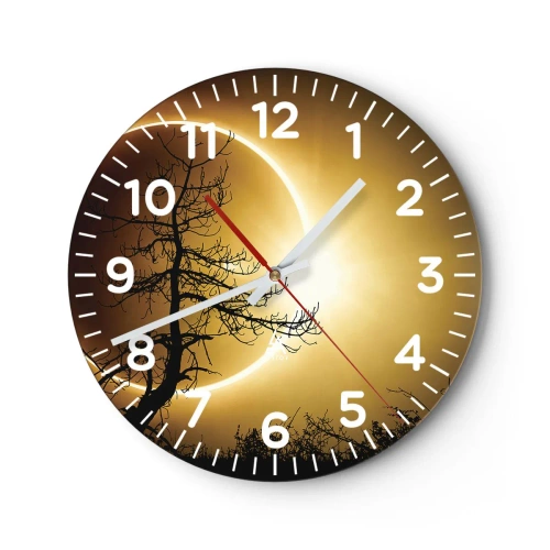 Wall clock - Clock on glass - Total Eclipse - 30x30 cm
