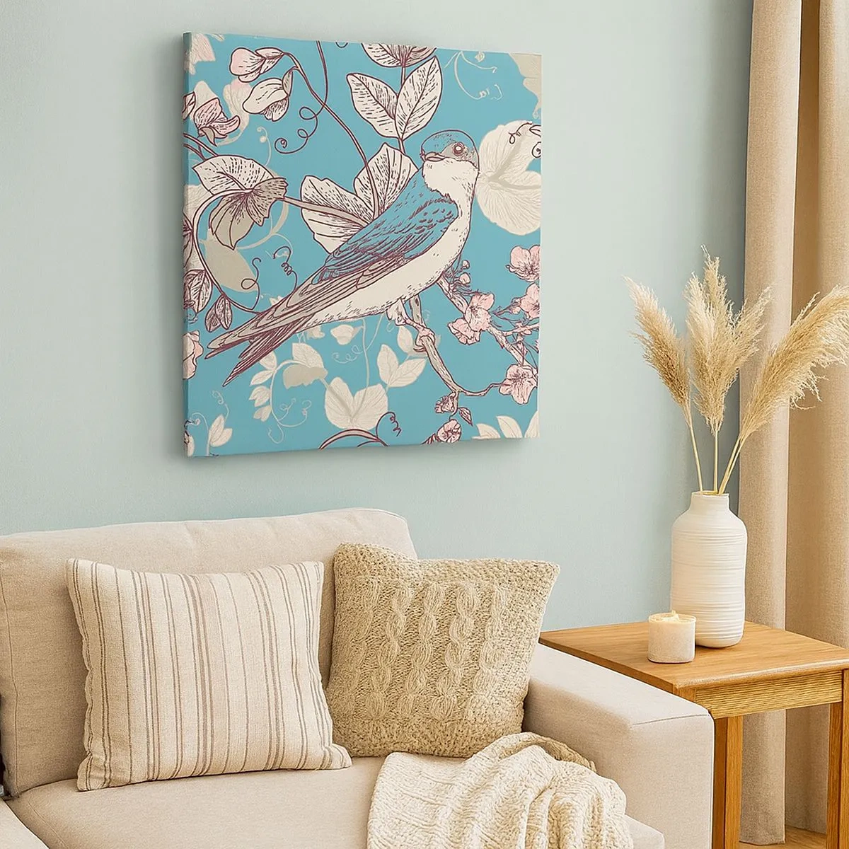 Canvas picture - In the Whitewood Chirps and Silvery - 30x30 cm