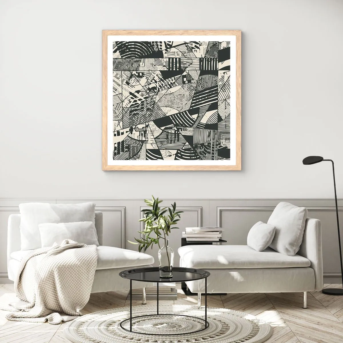 Poster in light oak frame - Dynamics of Contemporaneity - 60x60 cm