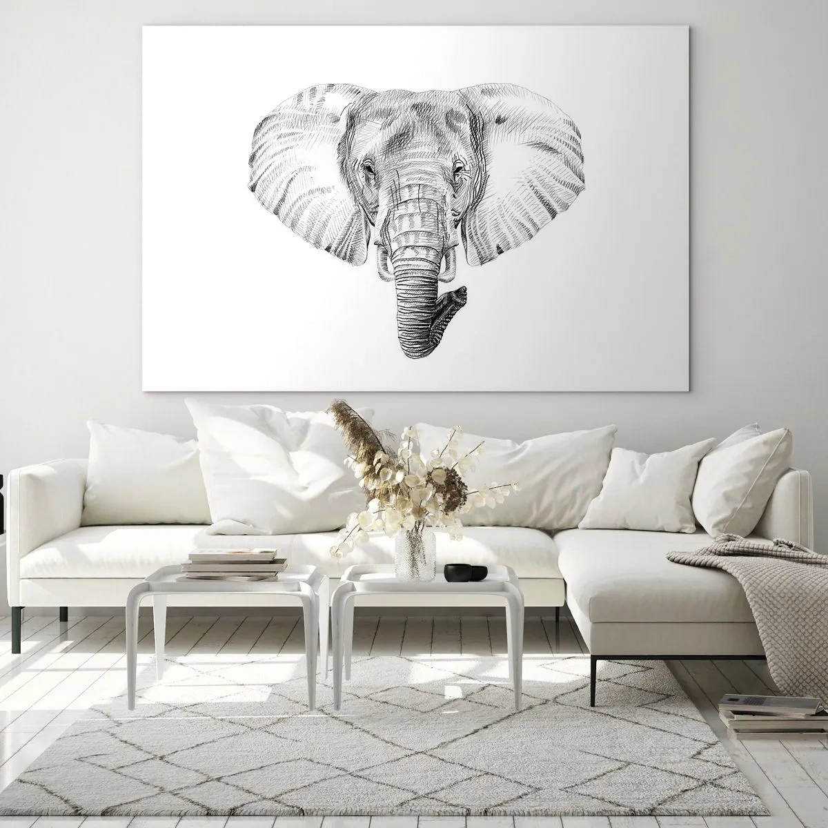 Glass picture - There Once Was an Elephnat - 120x80 cm