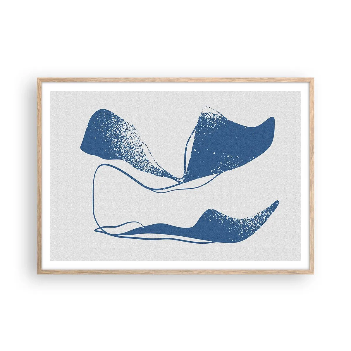 Poster in light oak frame - Abstract with Wings - 100x70 cm