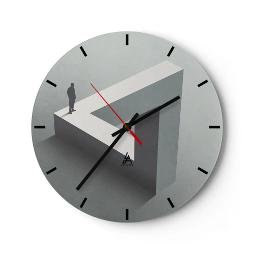 Wall clock - Clock on glass - And Yet It Is Possible - 40x40 cm