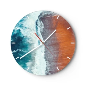 Wall clock - Clock on glass - Touch of the Ocean - 40x40 cm
