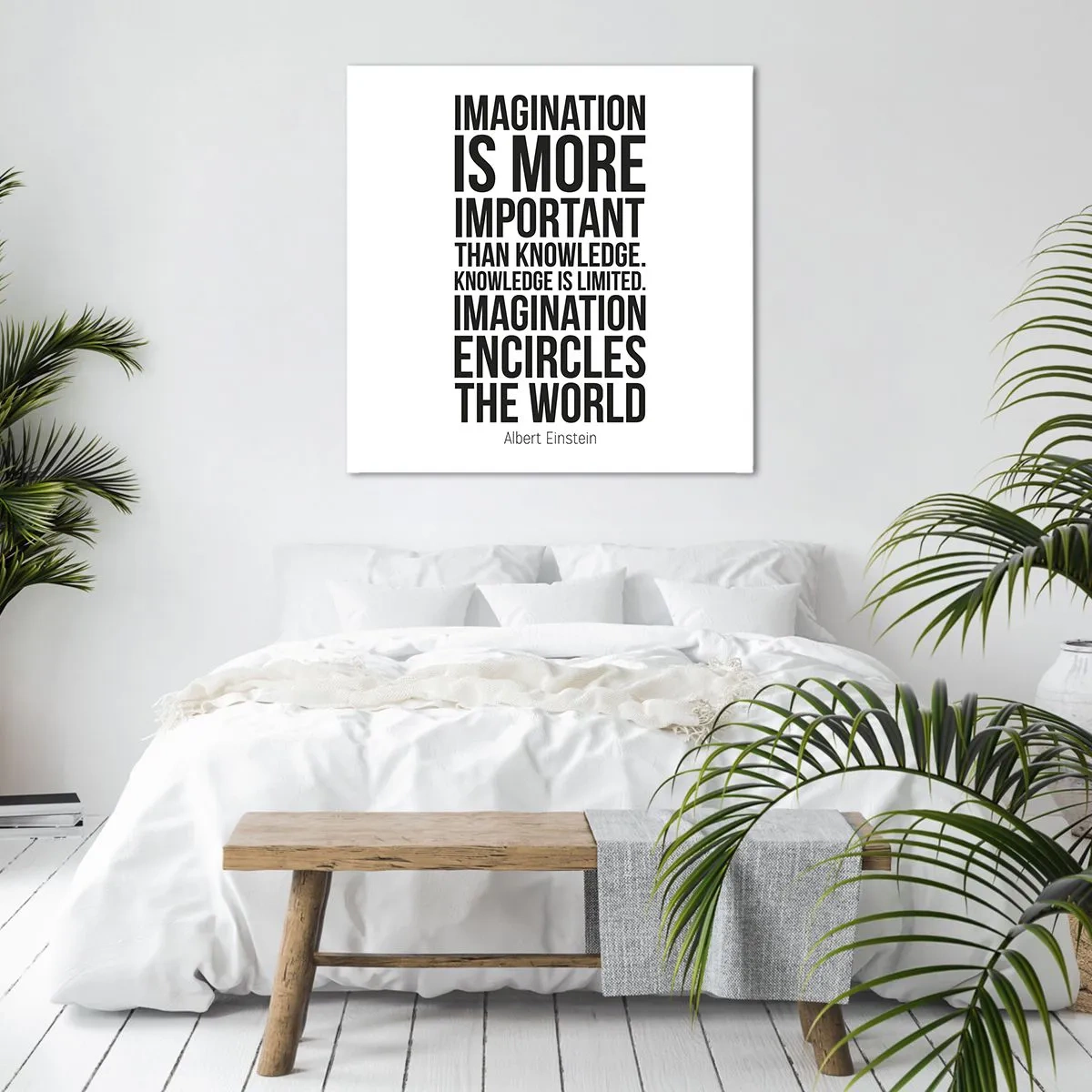 Canvas picture - Einstein about Power of Imagination - 60x60 cm