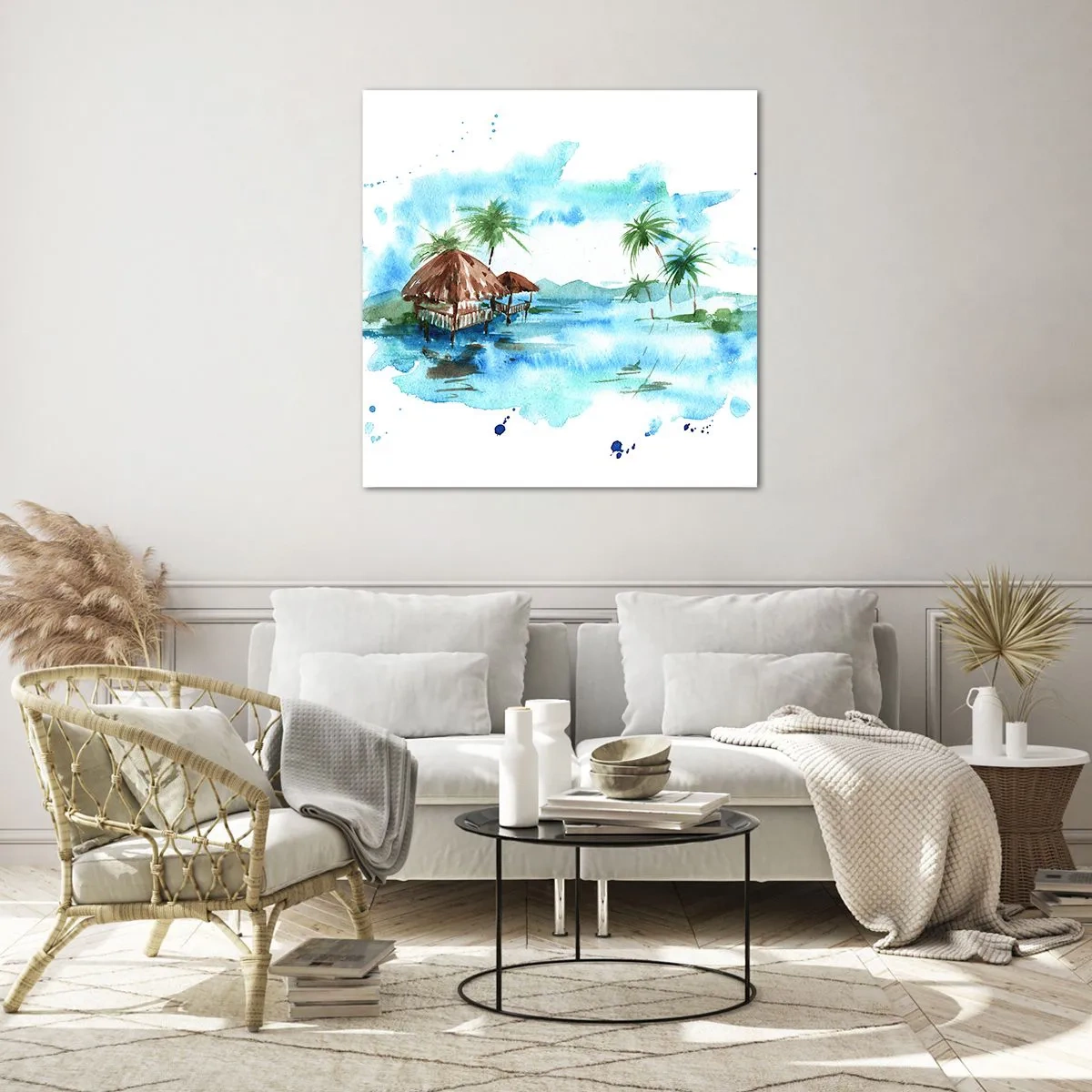 Glass picture - Somewhere in the Pacific - 70x70 cm