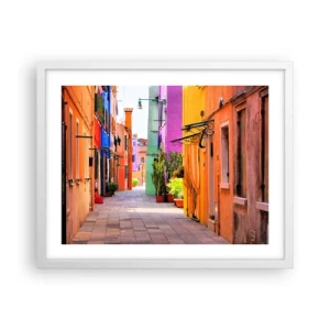 Poster in white frmae - Rainbow Alley - 50x40 cm
